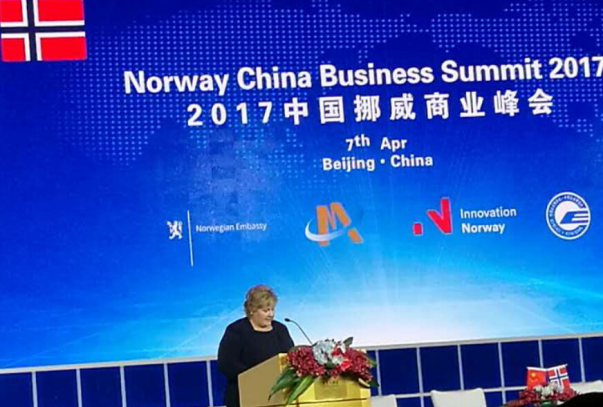 挪威王国首相艾尔娜&middot;索尔贝格（Erna Solberg）致辞